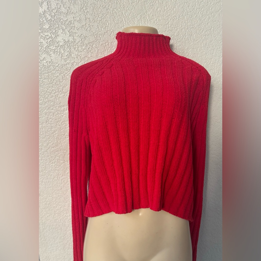 American eagle outfitters red knit sweater long sleeve